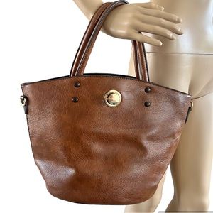Faux Leather Double Handle Tote Bag/Purses